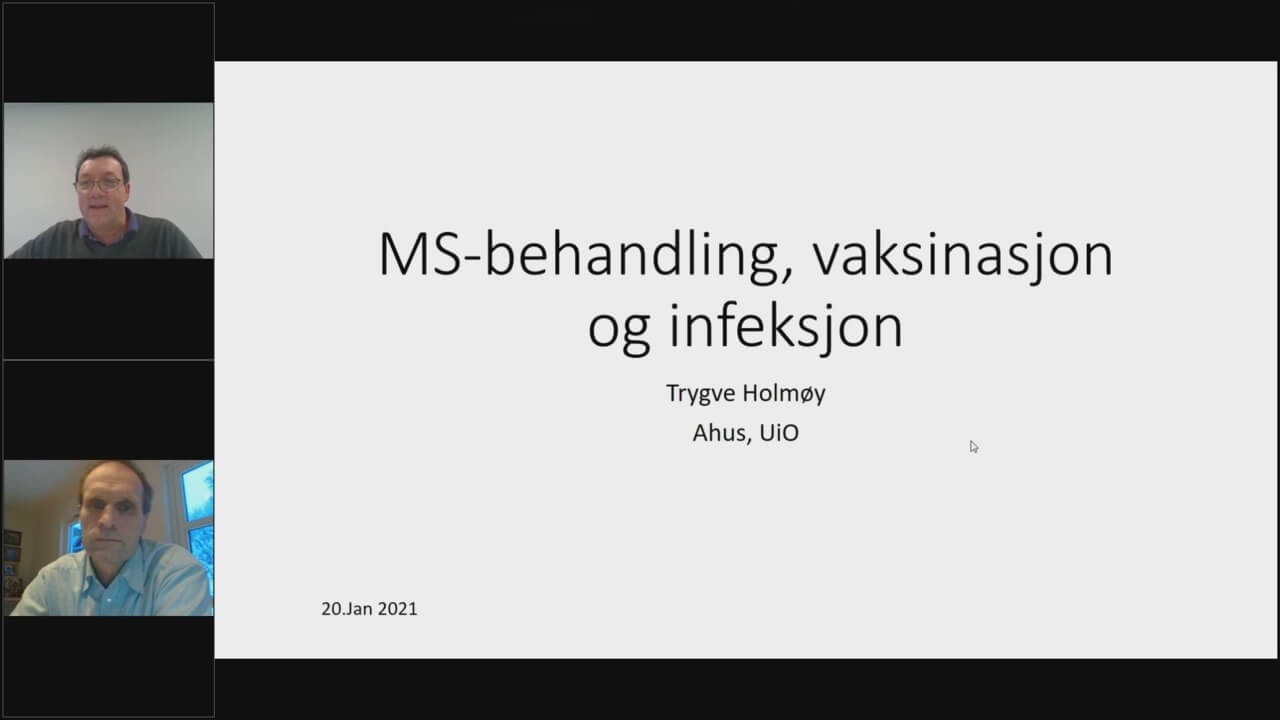 Link til foredrag fra professorene Øivind Torkildsen og Trygve Holmøy om MS, covid og vaksiner